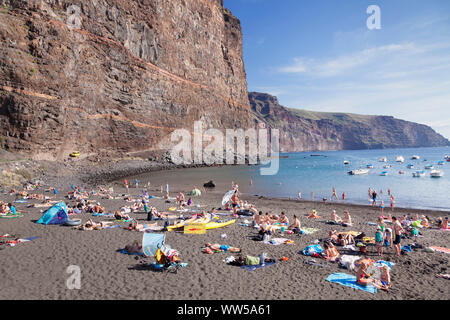 Dans le quartier de la plage de Vueltas Valle Gran Rey, La Gomera, Canary Islands, Spain Banque D'Images