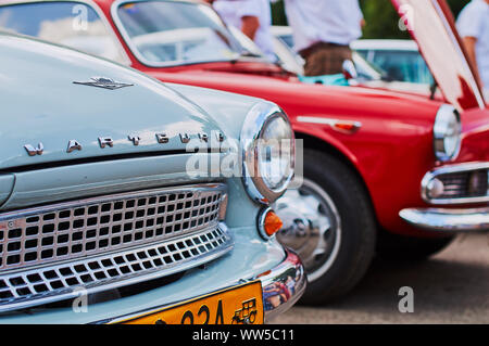 Lviv, Ukraine, le 5 juin 2016 : Old vintage light blue car Wartburg 313 circa 1958 Parution en Allemagne. Banque D'Images