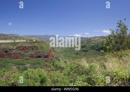 Paysage de montagne à l'intérieur des terres, Kauai, Hawaii, USA Banque D'Images