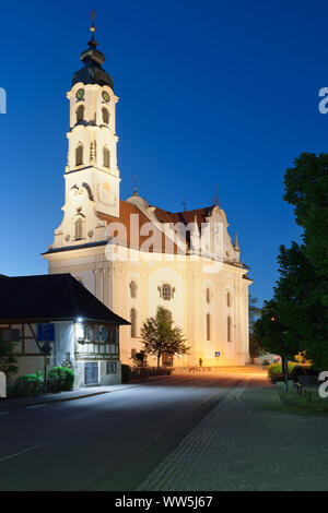 Église Saint Pierre et Paul, Steinhausen, Route Baroque de Haute-souabe, en Haute Souabe, Bade-Wurtemberg, Allemagne Banque D'Images