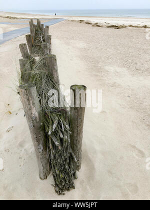 Barrière de protection contre l'érosion sur la plage, de la mer Baltique humide spa, Schleswig-Holstein, Allemagne Banque D'Images