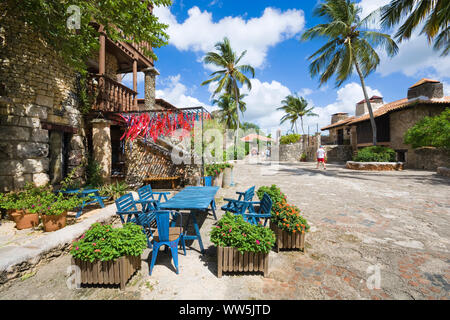 Architecture de l'ancien village Altos de Chavon, re-créé de style méditerranéen du xvie siècle village, La Romana, République Dominicaine Banque D'Images