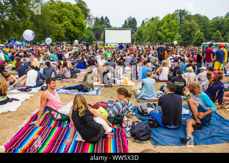 Cinéma de plein air à Vancouver Banque D'Images