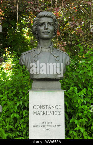 Buste de Constance Markievicz à St Stephen's Green Park, Dublin, Irlande Banque D'Images