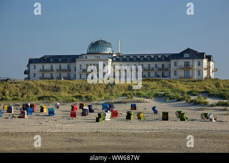 La station thermale maison construite en 1898 sur les dunes de la mer du Nord island Juist. Banque D'Images