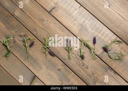 Printemps, lavande, lettres, printemps, vintage, planche de bois Banque D'Images