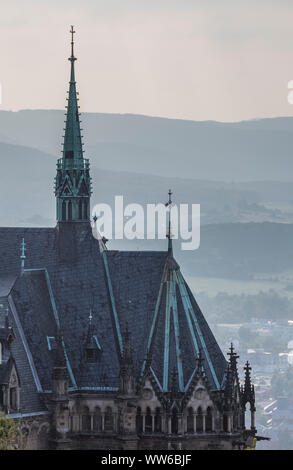 L'Allemagne, la Saxe-Anhalt, Wernigerode, château de Wernigerode dans la soirée Banque D'Images