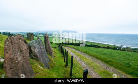 Machrie Moor cercles de pierres, Isle of Arran, Ecosse, Royaume-Uni Banque D'Images
