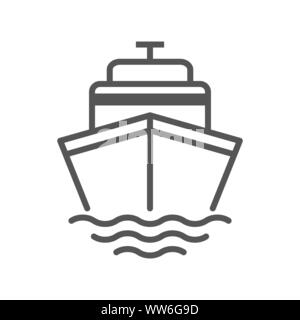 Icône de vecteur de croisière. Navire, symbole de transport. Signe vectoriel isolé sur fond blanc. Illustration vectorielle simple pour la conception graphique et Web. Illustration de Vecteur