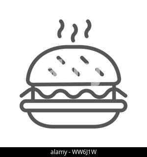 Symbole d'un hamburger à contour noir. Hamburger Icon. Isolé sur fond blanc. SPE 10. Illustration de Vecteur