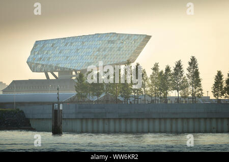 Le nouveau bâtiment de l'autorité portuaire d'Anvers Banque D'Images