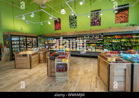 Section des produits frais d'American Food Grocery Store Banque D'Images