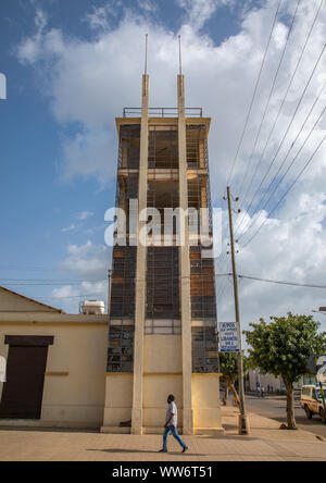 Ancienne fabrique de savon construite en 1937 de l'italien de la période coloniale, région centrale, Asmara, Erythrée Banque D'Images