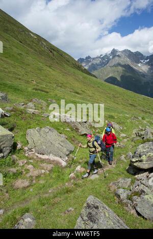 À l'ascension de Plangeross, KaunergrathÃ¼tte tztaler Kaunergrat, Alpes, Tyrol, Autriche. Banque D'Images