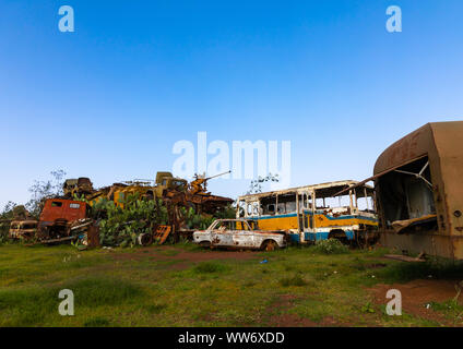 Char militaire cimetière, région centrale, Asmara, Erythrée Banque D'Images