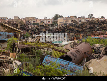 Char militaire cimetière, région centrale, Asmara, Erythrée Banque D'Images