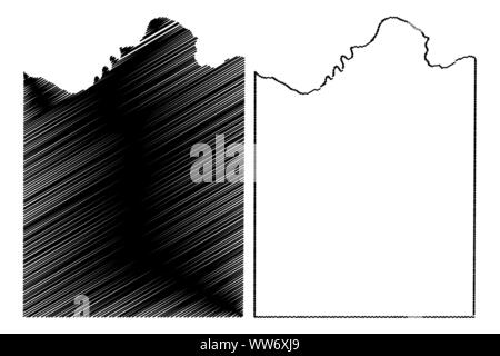 Montague County, Texas (comtés au Texas, États-Unis d'Amérique,USA, États-Unis, US) map vector illustration, scribble sketch carte Montague Illustration de Vecteur