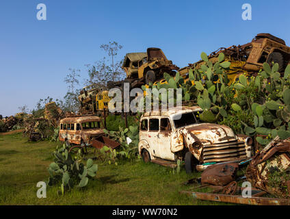 Char militaire cimetière, région centrale, Asmara, Erythrée Banque D'Images