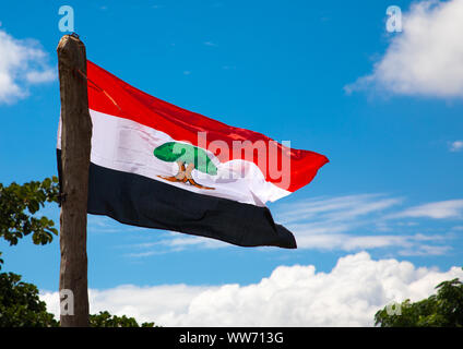 Drapeau de l'Oromo, Oromia, Sheik Hussein, l'Ethiopie Banque D'Images