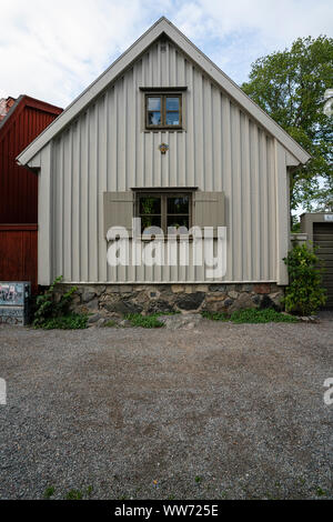 Stockholm, Suède. Septembre 2019. Une vue d'une Maisons en bois typiquement suédois Banque D'Images