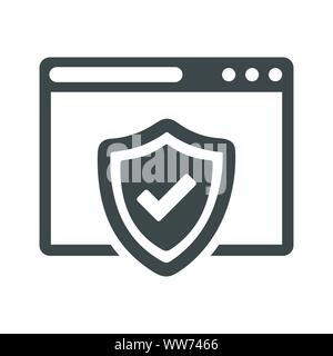 Bien organisé et totalement modifiable de la protection du navigateur web, l'icône de sécurité pour toute utilisation comme support d'impression, le web, l'utilisation commerciale ou tout type de projet de conception Illustration de Vecteur