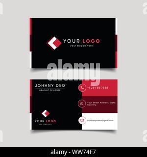 Noir Rouge de carte de visite moderne vector Illustration de Vecteur