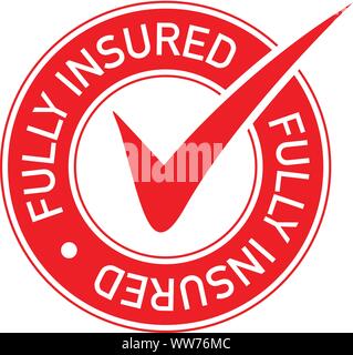 Coche rouge icône entièrement assuré Illustration de Vecteur