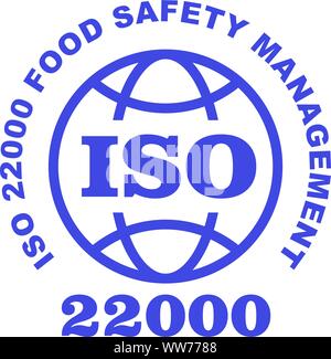 L'ISO 22000 stamp sign - systèmes de sécurité sanitaire des aliments, l'étiquette web standard ou un badge Illustration de Vecteur