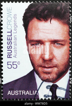 Russell Crowe sur timbre australien Banque D'Images