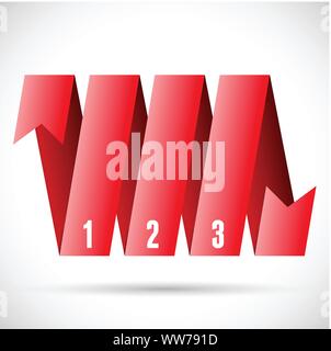 L'infographie avec des rubans en spirale numérotés Illustration de Vecteur