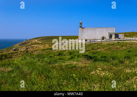 France, Bretagne, FinistÃ¨re Ministère, ClÃ©den-Cap-Sizun, chapelle de Saint ils près de Pointe du Van Banque D'Images