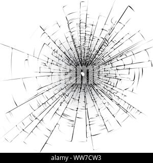 Vector verre cassé sur fond blanc Illustration de Vecteur