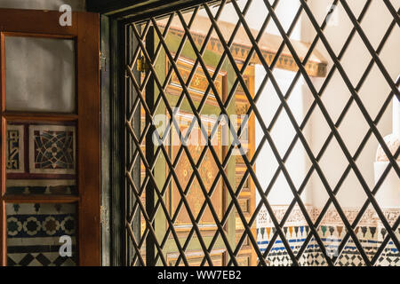 Le Maroc, Marrakech, Palais de la Bahia, grid Banque D'Images