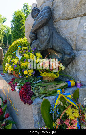 Lviv (Lemberg), Lwiw : Lychakiv Cimetière, tombe, tombe du poète Ivan Franko de , Lviv, Ukraine Banque D'Images