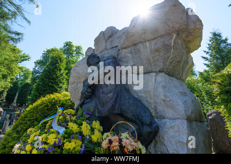 Lviv (Lemberg), Lwiw : Lychakiv Cimetière, tombe, tombe du poète Ivan Franko de , Lviv, Ukraine Banque D'Images