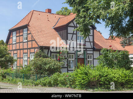 Maison à colombages historique, Verden, Basse-Saxe, Allemagne, Europe Banque D'Images