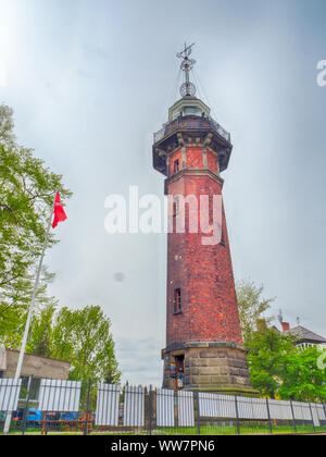 Leuchtturm à Gdansk, Pologne Nouveau Port Banque D'Images