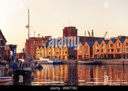 Allemagne, Wismar, vieux port Banque D'Images