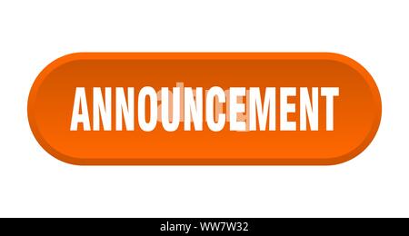 Bouton Annonce. arrondi signe orange annonce annonce. Illustration de Vecteur