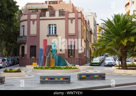 Mosaïque Sculpture, Santa Cruz de Tenerife, Canaries, Espagne, Europe Banque D'Images