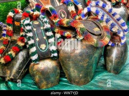 Lieu de rassemblement des cloches des vaches, Almabtrieb à Oberstdorf, AllgÃ¤u, souabe, Bavière, Allemagne Banque D'Images