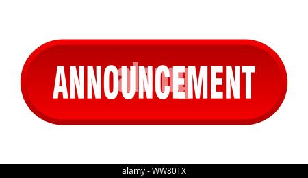 Bouton Annonce. annonce panneau rouge arrondi annonce. Illustration de Vecteur