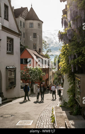 Meersburg, Lac de Constance, Bade-Wurtemberg, Allemagne, Steigstrasse dans la vieille ville Banque D'Images