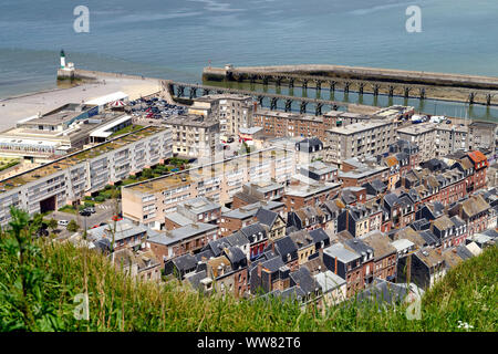 Vue depuis le belvédère sur le Treport Normandie, Seine-Maritime, Normandie, France Banque D'Images