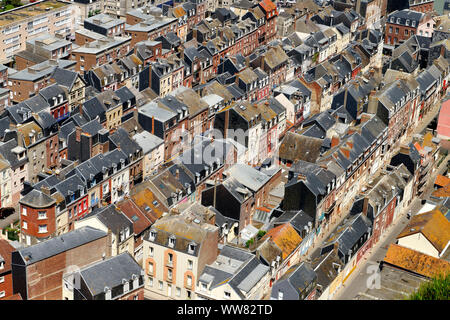 Vue depuis le belvédère sur le Treport Normandie, Seine-Maritime, Normandie, France Banque D'Images