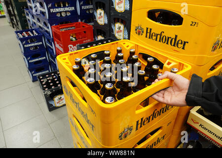 Herforder bière dans un magasin Banque D'Images