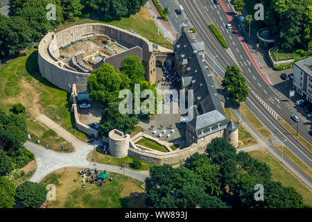 Vue aérienne, Château Broich, MÃ¼lheim an der Ruhr, Ruhr, Rhénanie du Nord-Westphalie, Allemagne Banque D'Images