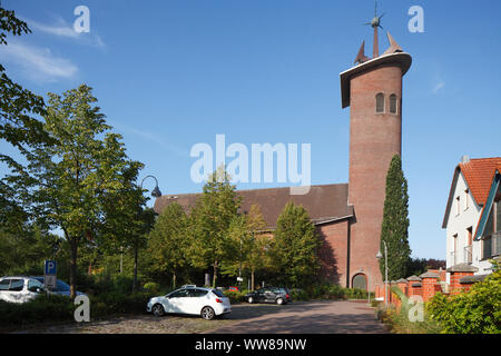 L'Église catholique de Sainte Marie, frein, Wesermarsch district, Basse-Saxe, Allemagne, Europe Banque D'Images