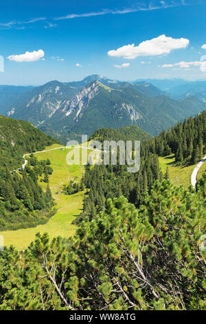 Vue de l'Italia à Benediktenwand et Jochberg, Haute-Bavière, Bavière, Allemagne Banque D'Images