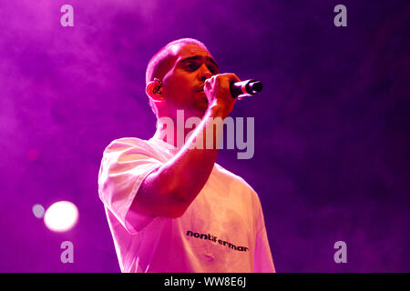 Bologne, Italie. 13 Septembre, 2019. Chanteur et auteur-compositeur italien Mahmood il se produit le 13 septembre 2019 à Bologne, en Italie. Credit : Massimiliano Donati/Alamy Live News Banque D'Images